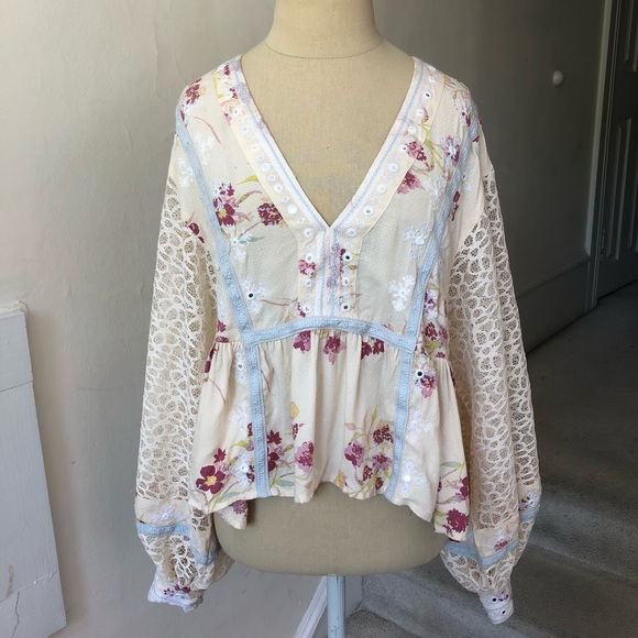 SOLD Free People Boogie All Night Lace Sleeve - Picture 5 of 8